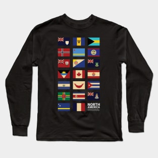 North America Country Flags Set Long Sleeve T-Shirt